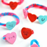 Conversation Heart Jewelry Craft for Kids